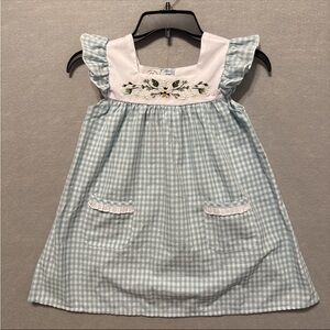 Marie Nicole XL Girl Dress Bee Accent White Blue Striped NWT